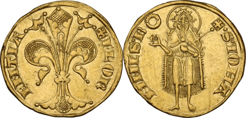 Firenze. Repubblica (Sec. XIII-1532). Fiorino d'oro IV serie, 1267-1303, simbolo...