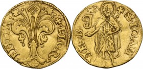 Firenze. Repubblica (Sec. XIII-1532). Fiorino d'oro XXX serie, Giugno-Agosto 1524, simbolo acciarino con lettera Z sopra, Zenobio di Onofrio Acciaiuol...