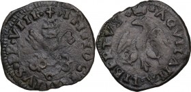 L'Aquila. Innocenzo VIII (1484-1492) Giovanni Battista Cybo. Cavallo. D/ Chiavi decussate con impugnatura a tre anelli, sormontate da tiara. R/ Aquila...