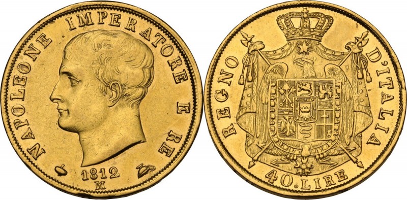 Milano. Napoleone I Imperatore di Francia e d'Italia (1805-1814). 40 lire 1812, ...