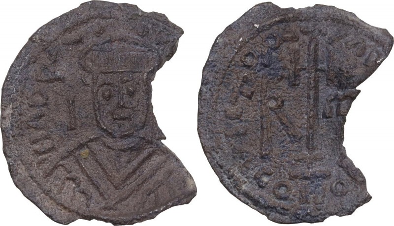 Roma. Adriano I (772-792). Denaro antiquiore. D/ Busto di fronte; ai lati [I] e ...