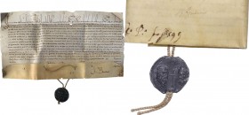 Roma. Innocenzo X (1644-1655) Giovanni Battista Pamphilj. Pergamena 1652 con bolla. PB. 38.50 mm. Pergamena: 32 x 21.5 cm. In ottimo stato di conserva...