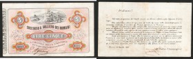 Roma. Soccorso a sollievo dei Romani (1867). 5 lire 30-4-1867 (non emesso). Firme Agneni Caraffa. Gavello 42. R. Bel BB. Sottoscrizione lanciata dal G...