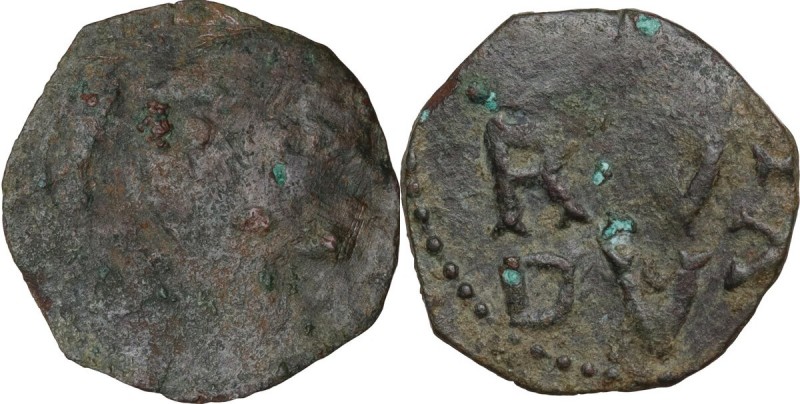 Salerno. Ruggero Borsa (1085-1111). Follaro o Mezzo Follaro (?). D/ Busto del du...