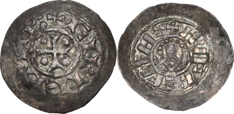 Venezia. Enrico IV o V di Franconia (1056-1125). Denaro scodellato. D/ Croce tri...
