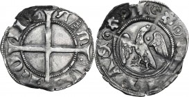 Verona. Mastino II e Alberto II della Scala (1327-1351). Grosso aquilino da 20 denari. D/ Aquila spiegata a sinistra con testa rivolta a destra; a des...