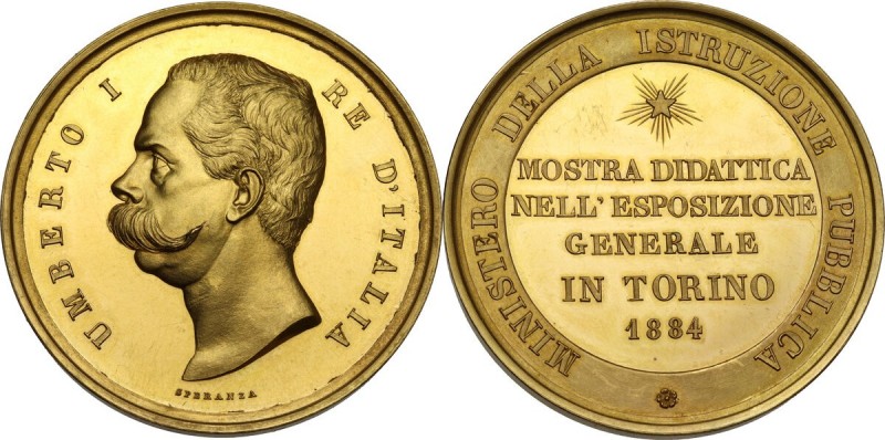 Umberto I (1878-1900). Medaglia 1884 del Ministero dell'Istruzione Pubblica per ...