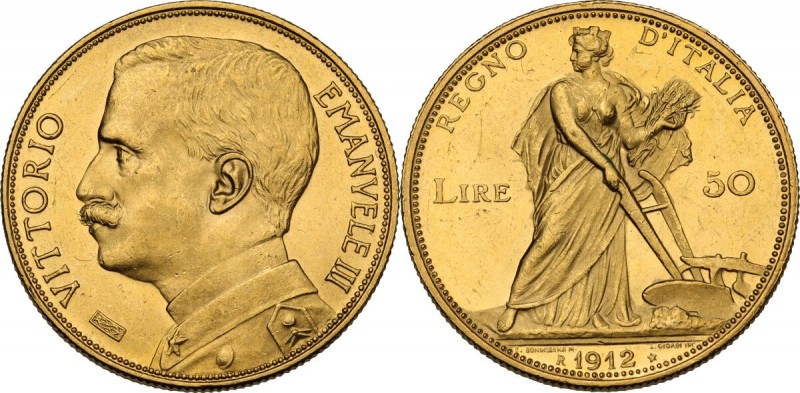 Vittorio Emanuele III (1900-1943). 50 lire 1912. Pag. 653; Mont. 30. AU. 28.00 m...