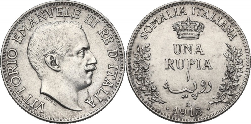 Somalia Italiana. Vittorio Emanuele III (1909-1925). Rupia 1913. Pag. 960; Mont....