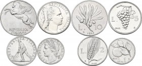 Serie di quattro (4) valori 1946: 10 lire, 5 lire, 2 lire e lira. Mont. 3. AL. R. Tutti gli esemplari sono in conservazione FDC eccetto la lira (SPL)