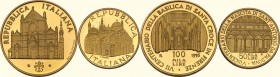Lotto di due (2) monete da 100.000 e 50.000 lire 1995 rispettivamente per il VII centenario dalla fondazione della basilica di Santa Croce in Firenze ...