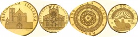 Lotto di due (2) monete da 100.000 e 50.000 lire 1999 rispettivamente per la riapertura della basilica di San Francesco di Assisi e per il 900° annive...