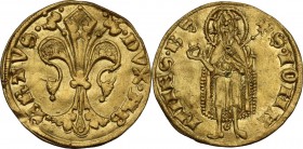 Austria. Albert II the Wise (1340-1358). Florin, florentine type, Judenburg mint. Fried. 1; Gamberini 671; CNA E 1. AV. 3.55 g. 21.50 mm. RR. Very rar...