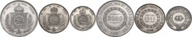 Brazil. Pedro II (1831-1889). Lot of three (3) coins: 2000 Reis 1863, 1000 Reis 1862 and 500 Reis 1857. KM 466, 465 and 464. AR. An interesting group ...