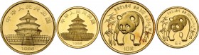 China. People's Republic. 10 and 5 Yuan 1986 Panda. KM 135; Fried. B7, B8. AV. Total weight 0,150 oz PF.
