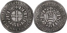France. Philip IV (1268-1314), "the Fair". AR Gros Tournois à l'O rond, 1280-1290. Duplessy 213; Ci. 201; Laf. 217. AR. 4.03 g. 26.00 mm. Good VF.