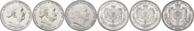 Montenegro. Nicholas I as Prince (1860-1910) and King (1910-1918). Lot of three (3) coins: perper 1909, 1912 and 1914. KM 5,14. AR. In extremly high g...
