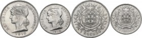 Portugal. Repubblic (1910-1926). Lot of two (2) coins: Escudo and 50 Centavos 1916. KM 564 and 561. AR. High quality AU/MS.