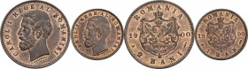 Romania. Carol I (1881-1914). Lot of two (2) coins: 2 Bani and Ban 1900. KM 27 and 26. AE. High quality MS.