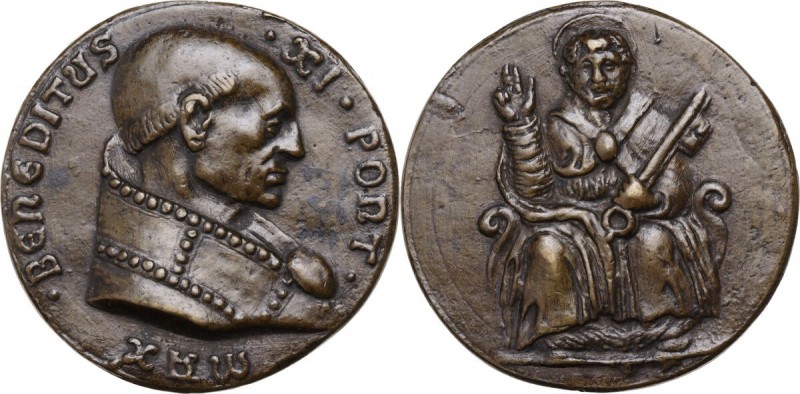 Benedetto XI (1303-1304), Nicolò Boccasini. Medaglia di restituzione, XVI sec. D...