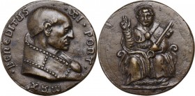 Benedetto XI (1303-1304), Nicolò Boccasini. Medaglia di restituzione, XVI sec. D/ BENEDITUS XI PONT MAX. Busto a destra a testa nuda con piviale. R/ S...