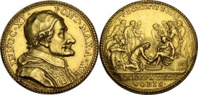 Innocenzo XI (1676-1689), Benedetto Odescalchi. Medaglia A. XII per la Lavanda. D/ INNOC XI PONT MAX A XII. Busto a destra con camauro, mozzetta e sto...