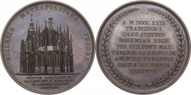 Pio VIII (1829-1830), Francesco Saverio Castiglioni. Medaglia 1829, per la canonizzazione di San Giovanni Nepumeceno. D/ ECCLESIA METROPOLITANA PRAGEN...
