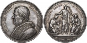 Pio IX (1846-1878), Giovanni Mastai Ferretti. Medaglia annuale, A. XXXI. D/ PIVS IX PONT MAX AN XXXI. Busto a sinistra con berrettino, mozzetta e stol...