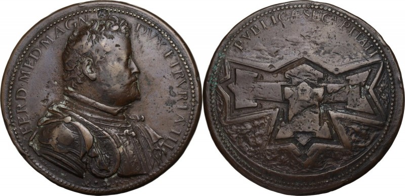 Ferdinando I de Medici (1587-1609). Medaglia 1590. D/ FERD MAGN DVX ETRVRIAE III...