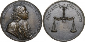Ferrante Capponi (1611-1689). Medaglia con piccolo bordo modanato s.d (1677). D/ SEN FERRANTES CAPPONIVS M DVC ETR AVDIT AET SVE ANN LXVI. Busto a des...