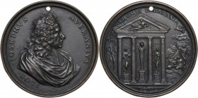 Giuseppe Averani (1662-1738), giureconsulto e naturalista. Medaglia con bordo modanato 1721. D/ IOSEPHVS AVERANIVS FLOR. Busto a destra con lunghi cap...