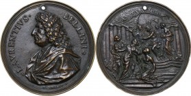 Lorenzo Bellini (1643-1703), medico e anatomista. Medaglia con bordo modanato s.d. D/ LAVRENTIVS BELLINI. Busto a sinistra con capelli lunghi e mantel...