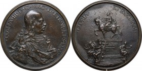 Cosimo III de' Medici (1670-1723). Medaglia con bordo modanato s.d. (1723). D/ D COSMVS III D G MAG D ETR VI AET S LXXXI. Busto corazzato a destra con...