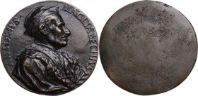 Antonio Magliabechi (1633-1714), Bibliotecario. Medaglia unifacie s.d. D/ ANTONIVS MAGLIABECHIVS. Busto a destra con berretta e mantello ornato di pel...