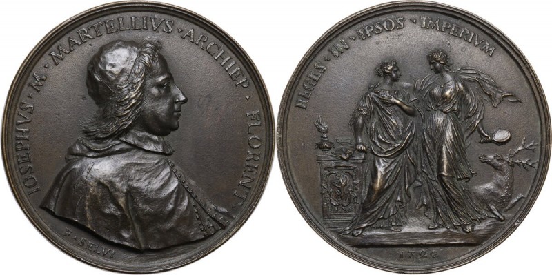 Giuseppe Maria Martelli (1678-1741), arcivescovo di Firenze. Medaglia con bordo ...