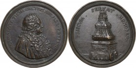 Alamanno Tommaso Pazzi (1647-1735). Medaglia con bordo modanato s.d. (1735). D/ ALAMANNVS THOM PACTIVS SEN FLOR PR VRBINI AET LXXXVIII. Busto a destra...