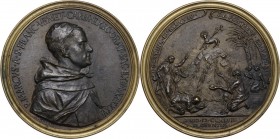 Marco di San Francesco (1712-1793). Medaglia bimetallica con bordo modanato 1748. D/ P MARCVS A S FRANC VENET CARM EXSC ORAT SAC EXIM AET XXXVI. Busto...