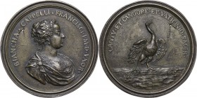 Bianca Cappello (1548-1587), moglie di Francesco I de' Medici. Medaglia con bordo modanato s.d. D/ BIANCHA CAPPELLI FRANCISCI M D VXOR. Busto a destra...