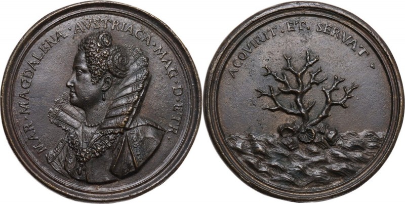 Maria Maddalena d'Austria (1589-1631), granduchessa di Toscana. Medaglia con bor...