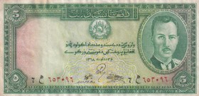 Afghanistan, 5 Afghanis, 1939, XF, p22
Estimate: USD 15-30