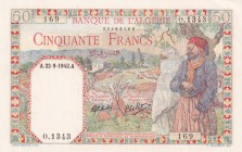 Algeria, 50 Francs, 1942, UNC, p87
Estimate: USD 100-200