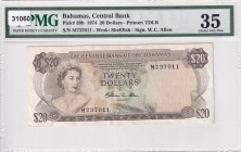 Bahamas, 20 Dollars, 1974, VF, p39b
PMG 35
Estimate: USD 350-700