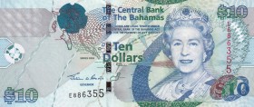 Bahamas, 10 Dollars, 2005, UNC, p73a
Queen Elizabeth II. Potrait
Estimate: USD 75-150