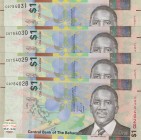 Bahamas, 1 Dollar, 2017, UNC, p77, (Total 4 consecutive banknotes)