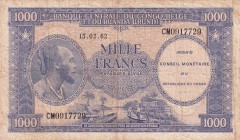Belgian Congo, 1.000 Francs, 1962, FINE(+), p2a
There are pinhole.
Estimate: USD 50-100