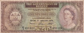 Belize, 20 Dollars, 1976, VF, p37c
Queen Elizabeth II. Potrait
Estimate: USD 75-150