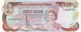 Belize, 20 Dollars, 1980, UNC, p41a
Queen Elizabeth II. Potrait
Estimate: USD 1250-2500