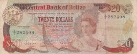 Belize, 20 Dollars, 1983, FINE, p45
There are openings, pinholes, stains
Estimate: USD 300-600