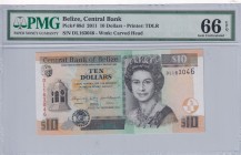Belize, 10 Dollars, 2011, UNC, p68d
PMG 66 EPQ
Estimate: USD 40-80
