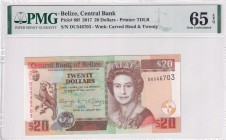 Belize, 20 Dollars, 2017, UNC, p69f
PMG 65 EPQ
Estimate: USD 60-120